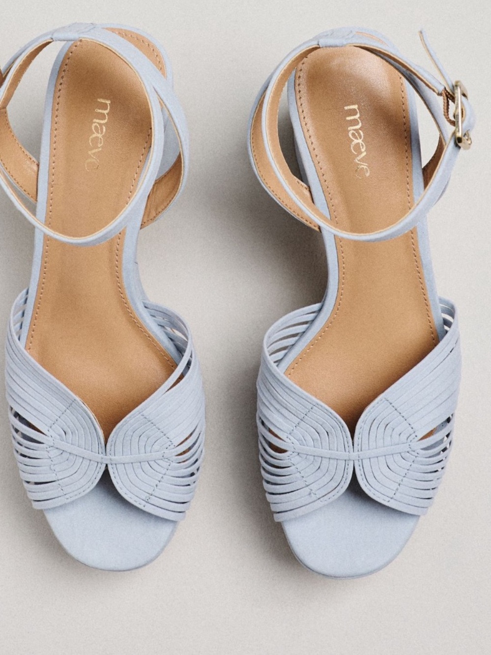 Anthropologie Maeve Blue Suede platform sandals - Picture 2 of 6